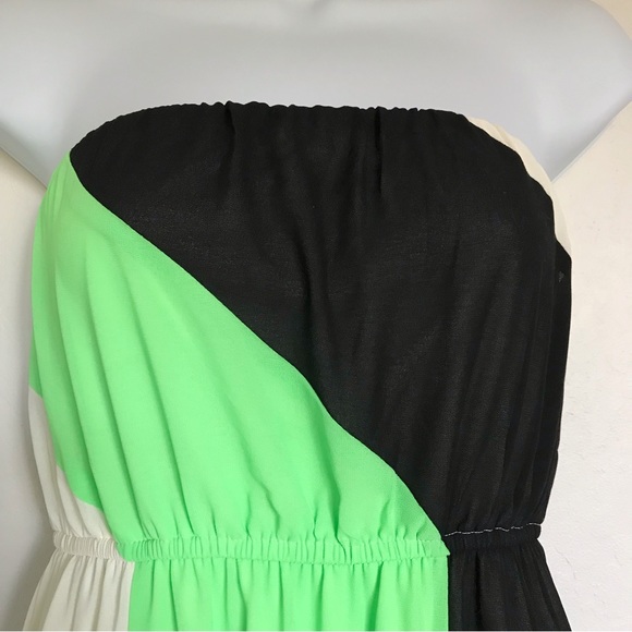 Ya Los Angeles YaLA Silk Blend Color Block Strapless Maxi Dress Size Medium NEW - Picture 3 of 10